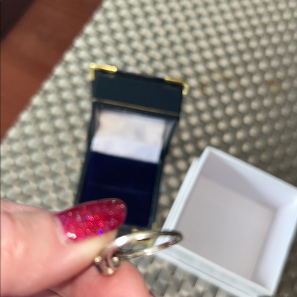 Authentic Vintage Star Sapp 10k WHITE GOLD 5mm cabochon tdw diamond .05 Size 6 - Picture 5 of 7